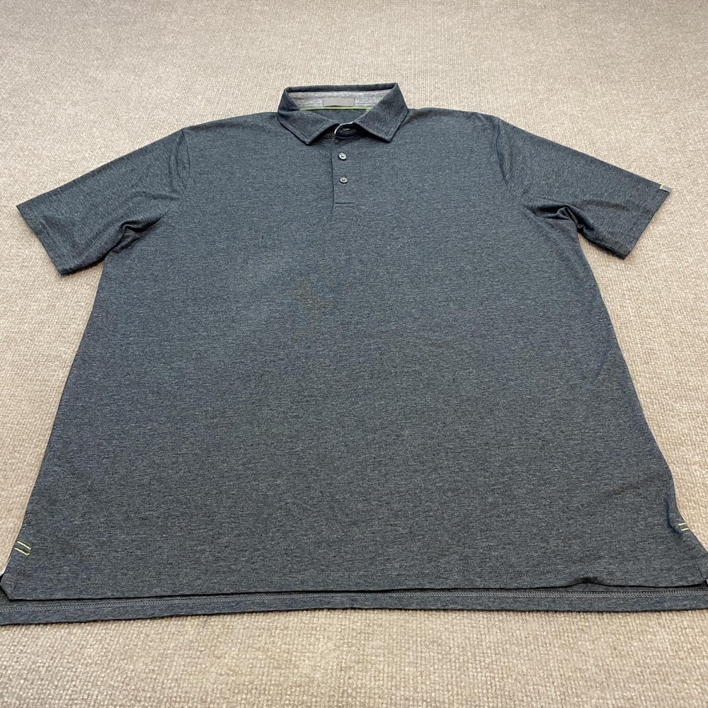 Tasc Performance Polo Shirt Mens XL Gray Solid Jersey Stretch Casual Top Golf